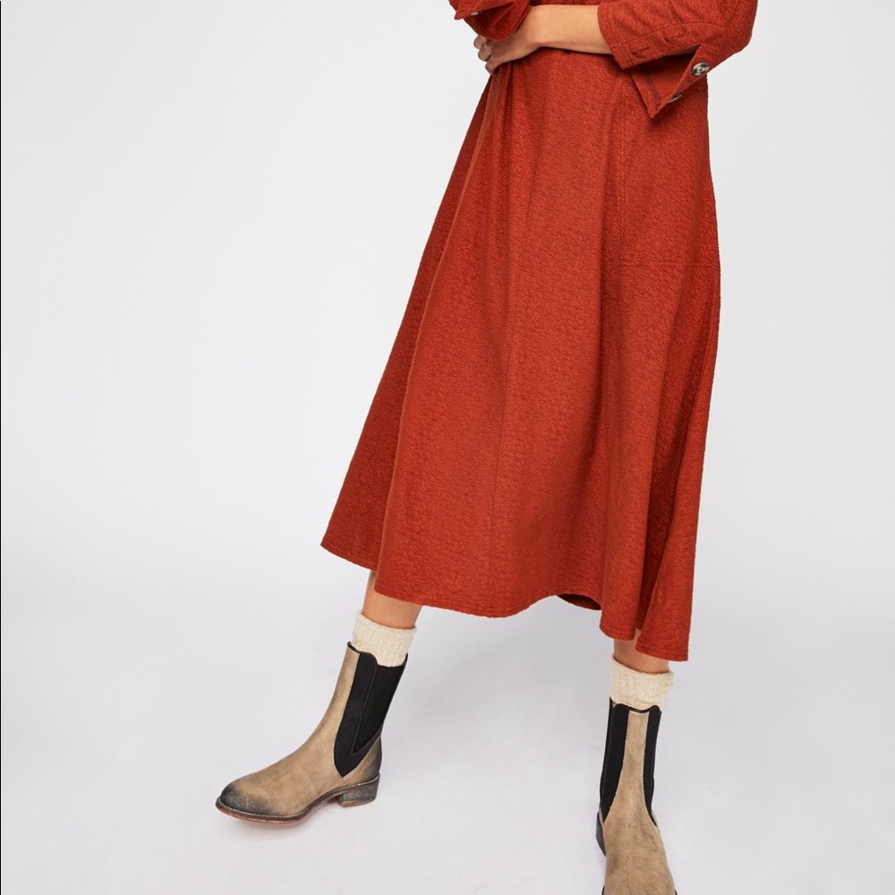Free People Beach Orange Poppy Midi Dress | SZ M - Picture 7 of 7